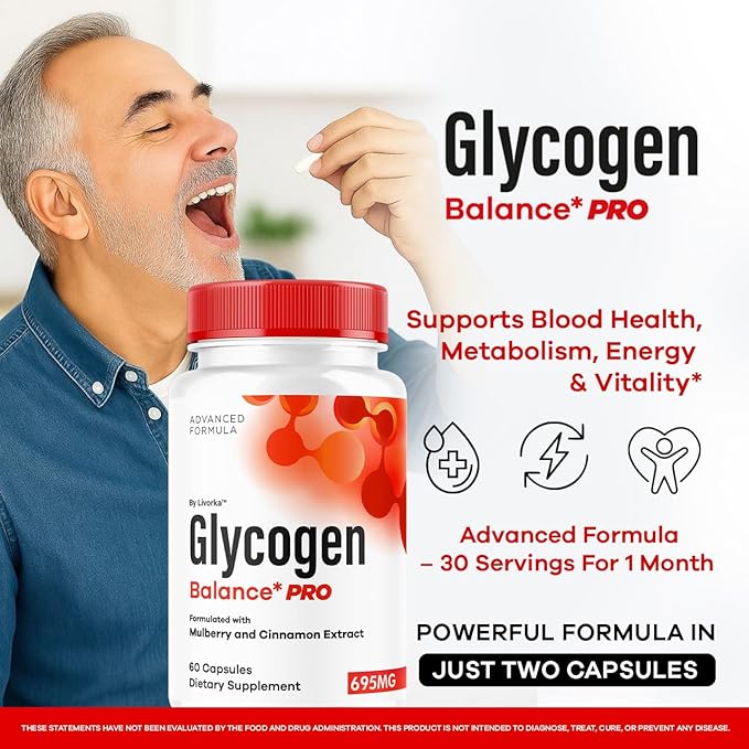 (2 Pack) Glycogen Balance Pro Capsules - Official GlycogenBalance Pro Advanced Supplement Support Pills - Maximum Strength All Natural Formula For Overall Health &amp Wellness 120 Capsules For 2 Mo