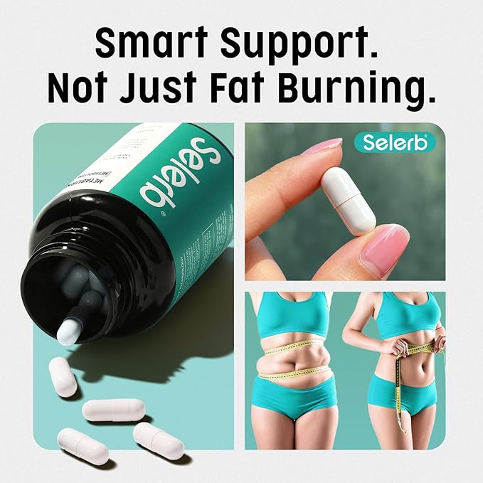 Selerb Metaburn Weight Loss Pills for Women &amp Men - Appetite Suppressant &amp Fat Burner Metabolism Support Weight Loss Supplement with Berberine Chromium Green Tea &amp B12-60 Capsules