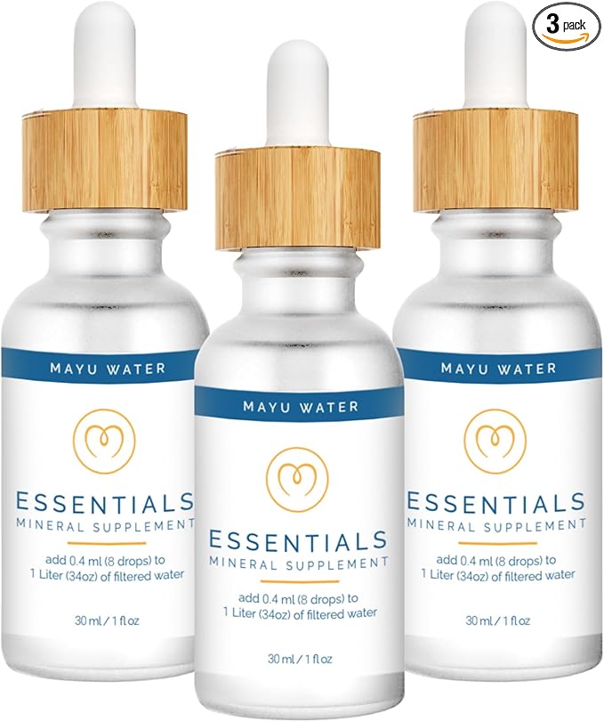 MAYU Trace Mineral Drops - 3 Bottles - 80+ Full-Spectrum Ionic Minerals for Water - Great-Tasting Mineral Supplement for Hydration - Magnesium Potassium &amp Zinc - No Additives - 90 Servings