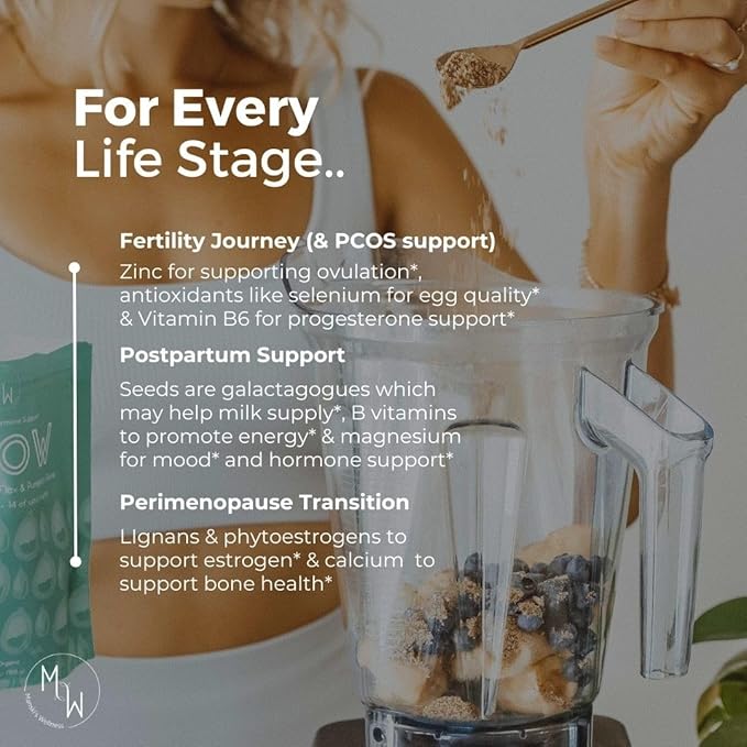 Manski's Wellness Glow &amp Radiant Seed Cycle Kit | PMS Support | Organic Seed Cycling | Natural Hormone Balance | Ease Cramps | Mitigate Cycle Symptoms | Vegan Supplement