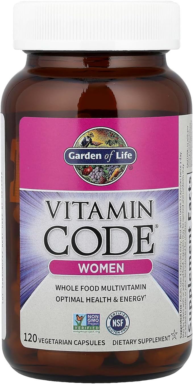 Garden of Life Multivitamin for Women Vitamin Code Women's Multi - Whole Food Womens Multi Vitamins Iron Folate not Folic Acid Vitamin A and Probiotics for Womens Energy 120 Vegetarian Capsules