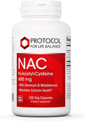 PROTOCOL FOR LIFE BALANCE NAC with Selenium and Molybdenum - Glutathione Brain and Lung - 100 Veg Caps