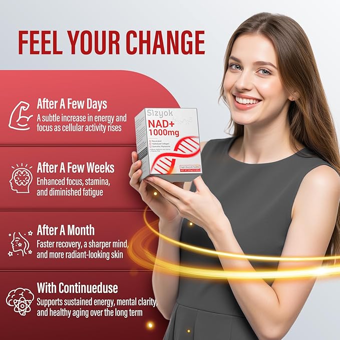 NAD+ Supplement 1000mg Liquid - High Absorption NAD+ with Trans Resveratrol 2000mg Collagen &amp Hyaluronic Acid Anti-Aging Energy Support for Women Cellular Health &amp Longevity Boost