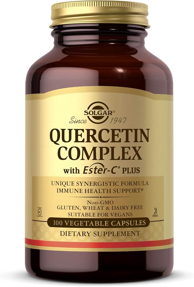 Solgar Quercetin Complex with Ester-C Plus 100 Vegetable Capsules - Supports Immune Health Antioxidant - Gentle on The Stomach Vitamin C - Non-GMO Vegan Gluten/Dairy Free - 50 Servings