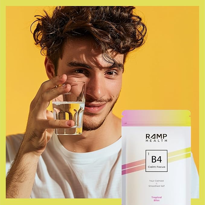 B4 - Supplement - Available in 6 Flavors - L-Theanine Lemon Balm Extract and More - 10 Count (10 Packets Tropical Bliss)