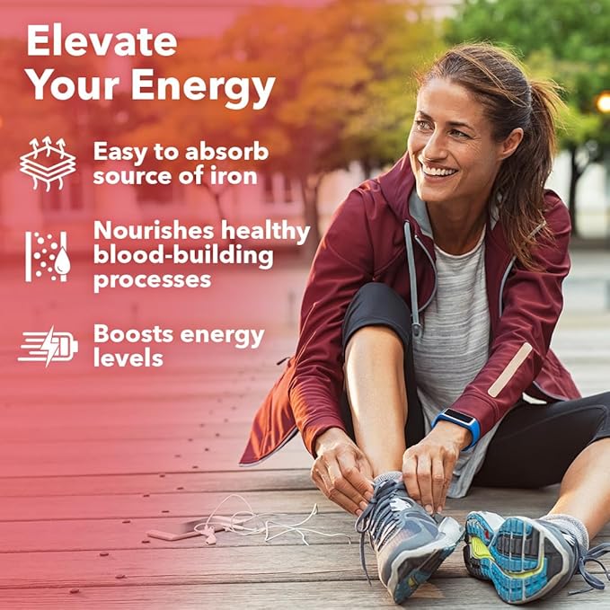 LifeSeasons Blood Nourish-R - Iron Deficiency Supplement - Supports Anemia Fatigue &amp Dizziness - No Constipation - Blood Building - Iron Beet Root Alfalfa Raspberry &amp Vitamin B-12-60 Capsu