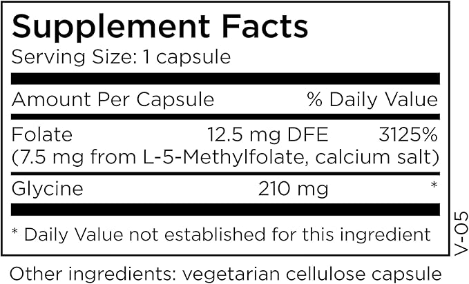 MethylPro L-Methylfolate 7.5 mg - Supports a Healthy Mindset - Active Folate for Methylation Support &amp Biochemical Reactions - Highly Bioavailable - Flexible Dosing - 90 Servings - 90 Capsules