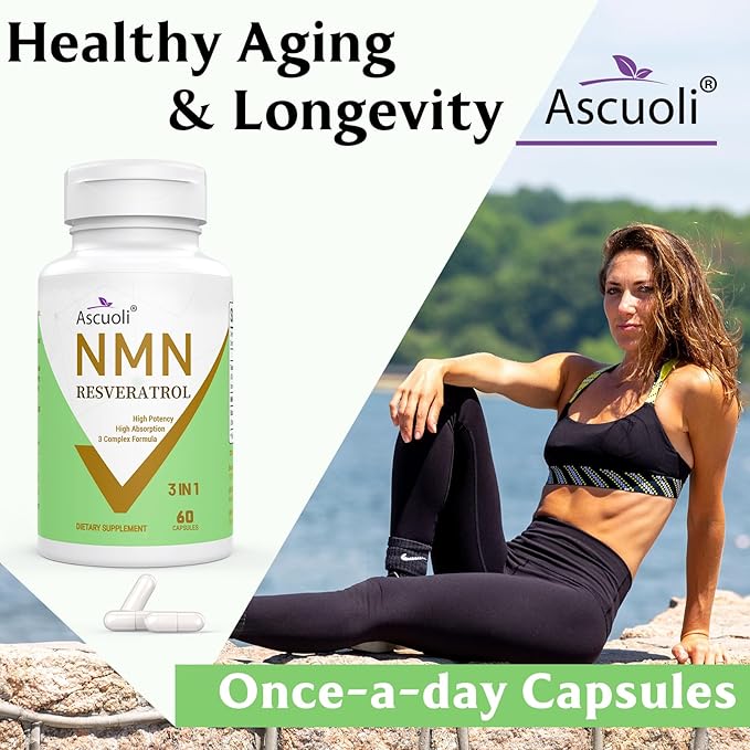 99% Ultra Purity NMN 500mg + Trans-Resveratrol 600mg 1150mg NMN Resveratrol Supplement 3-in-1 Advanced Formula for Boost* NAD Cell Immune Energy &amp Muscle Healthy Aging Stabilized Form 120