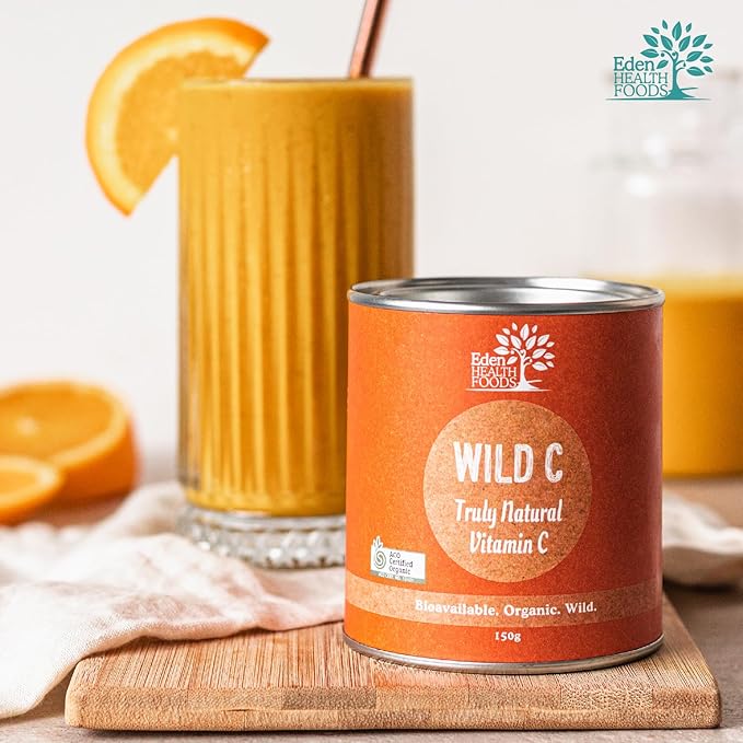 Eden Healthfoods Organic Vitamin C Powder - Pure Wild-Harvested Vitamin C Non-Toxic and Natural 150g Wild C