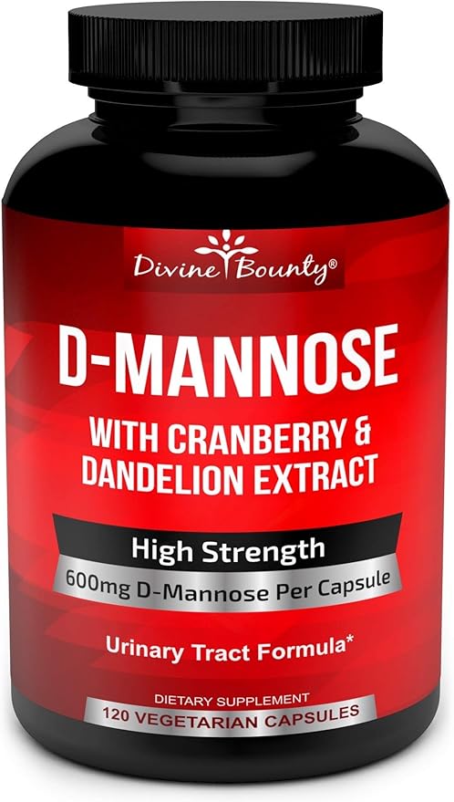 Divine Bounty D-Mannose Capsules &amp Digestive Enzymes with Probiotics Bundle