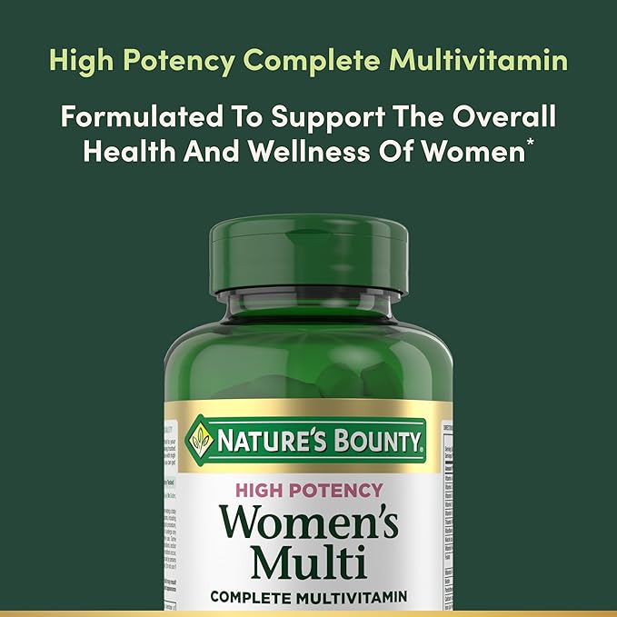 Nature’s Bounty High Potency Women’s Complete Multivitamin Daily Vitamin with Vitamin C Supports Heart Health &amp Immune Function Essential Nutrition for Women 120 Caplets
