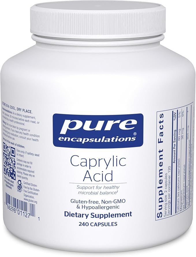 Pure Encapsulations Caprylic Acid | Supplement for Gut and Digestive Health GI Balance Gastrointestinal Support and Intestinal Health* | 240 Capsules