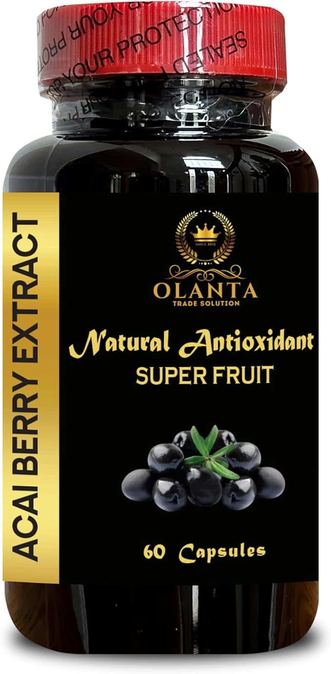 Acai Berry Extract 4:1 Capsules – Superfruit Nutrition Supplement for Energy &amp Active Living acai Berry Concentrate - 60 Capsules