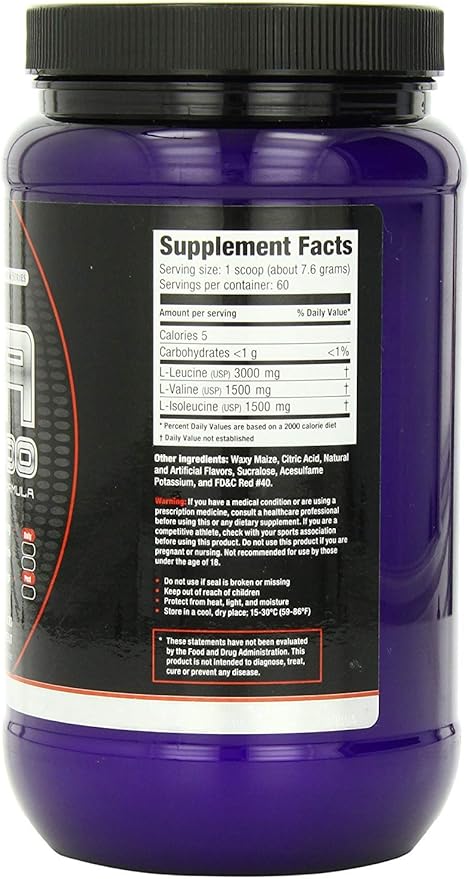 Ultimate Nutrition Flavored BCAA Powder - Caffeine Free with 3g Leucine 1.5g Valine 1.5g Isoleucine - Post Workout Amino Acid Supplement Grape 60 Servings