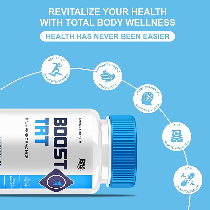 (2 Pack) Boost TRT Maximum Strength Performance Supplement BoostTRT Premium Capsules Boost TRT Maximum Strength Advanced Multivitamin Supplement BoostTRT Health Management Pills (120 Capsules)