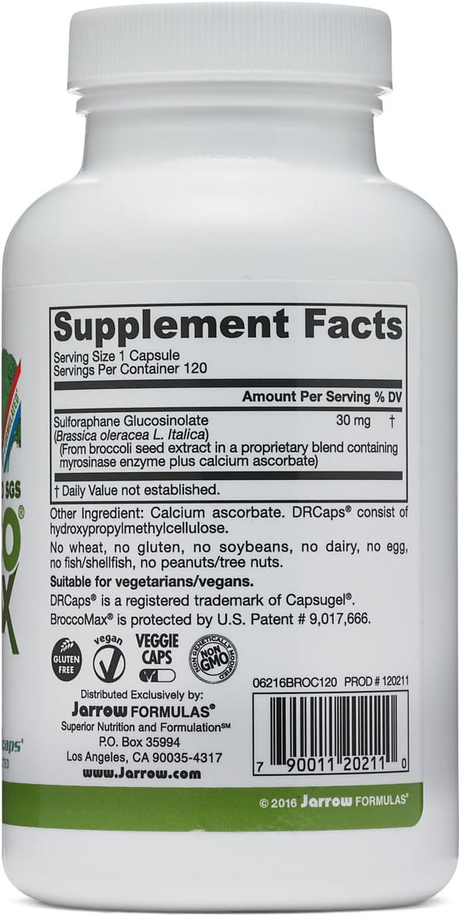 Jarrow BroccoMax with Sulforaphane for Liver Health 120 Delayed Release Capsules &amp Life Extension N-Acetyl-L-Cysteine (NAC) Immune Respiratory Liver Health