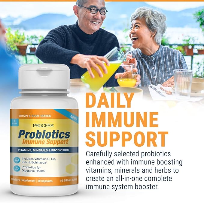 Procera Immune Probiotic 11 Billion CFU - 7 Probiotic Strains - Boost Defenses - Improve Digestion - Cleanse Intestinal Tract - Cold - Flu - Sick - Digestive &amp Immune Health - Lactobacillus - 30 C