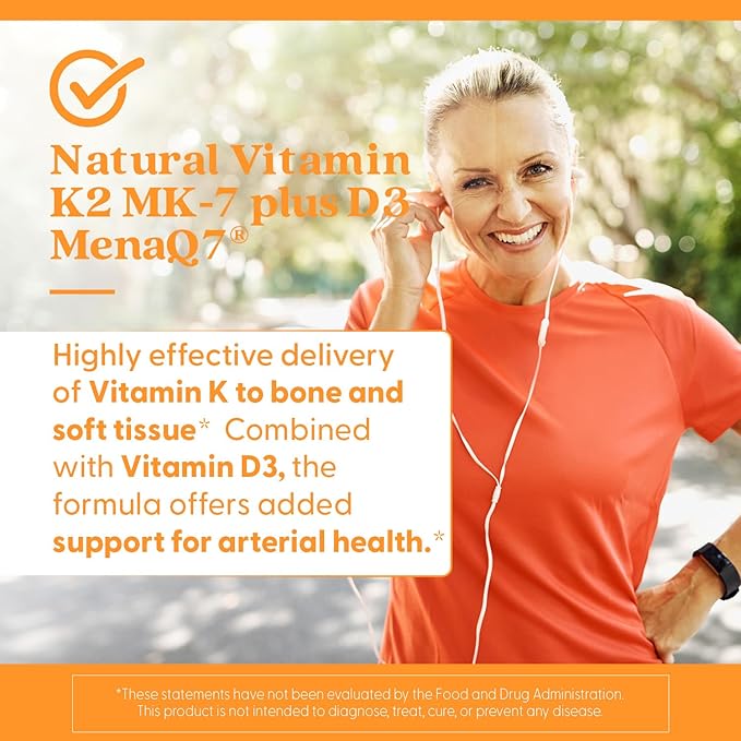 Doctor's Best Natural Vitamin K2 MK-7 Plus D3 - VIT D3 and K2 MK7 Supplement for Men &amp Women Supports Tissue Artery &amp Bone Health Non-GMO Gluten Free Soy Free Vegetarian - 60 Veg Caps