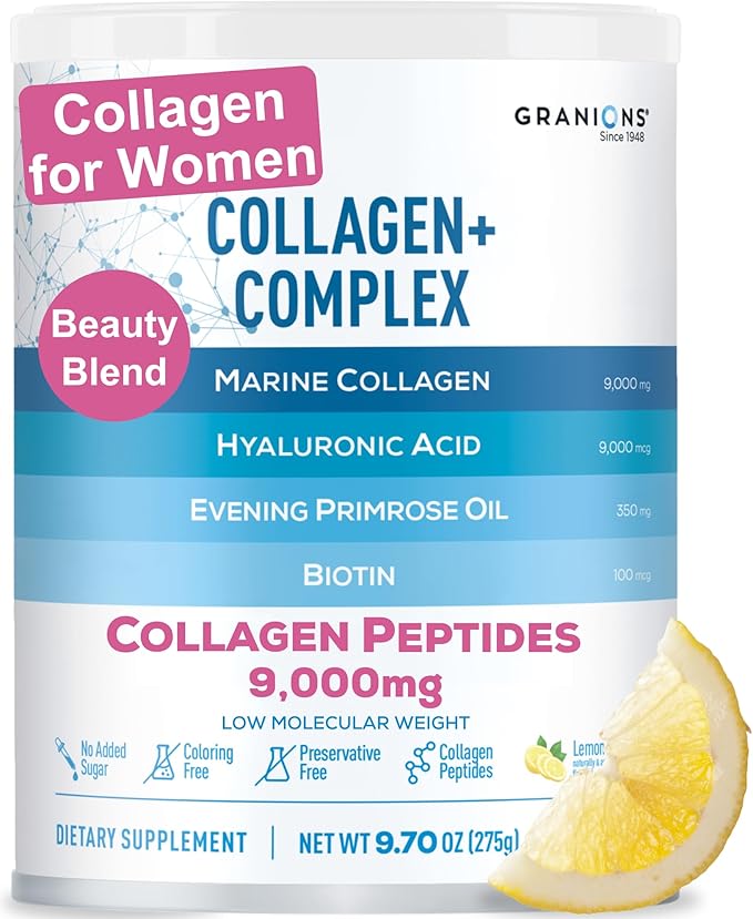 Granions Collagen Complex CoQ10 Marine Collagen Lemon Powder and Collagen Complex Calcium Magnesium Bundle