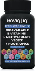 11-in-1 Methylated B-Complex Supplement: 680mcg L-Methylfolate(5-MTHF) Thiamine(B1) Riboflavin(B2) Pyridoxal(B6) Methylcobalamin(B12) - VegD3® + Nootropics - 1100mg+ Serving - 60 Count