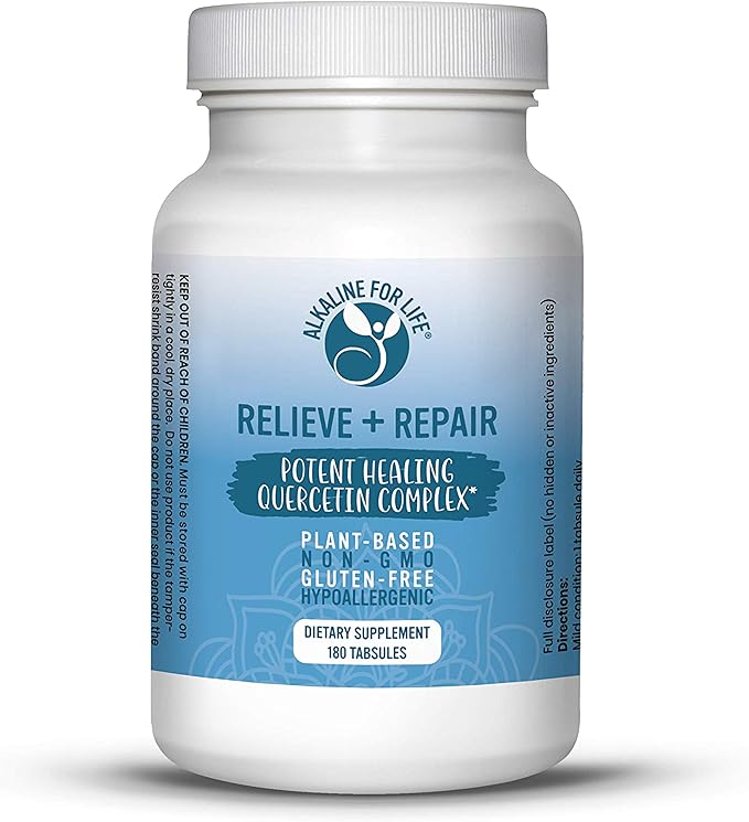 Alkaline for Life Quercetin 1000mg Tablets – Quercetin Dihydrate with Pomegranate + OPC Grape Seed Extract Antioxidant Supplement Water Soluble Plant Based Non GMO 180 Tablets