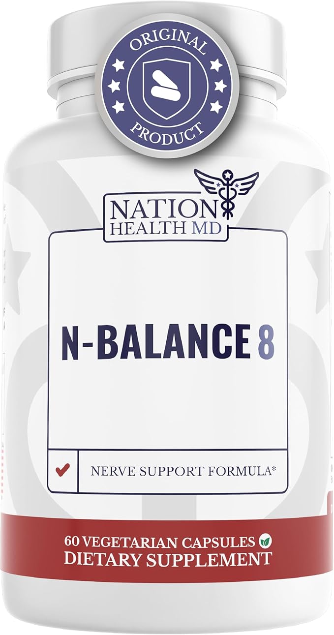 N-Balance 8 - Nerve Support Formula - Nerve Support Supplement with Alpha Lipoic Acid Benfotiamine and ALA - Nerve Health Supplements for Men &amp Women 120 Capsules