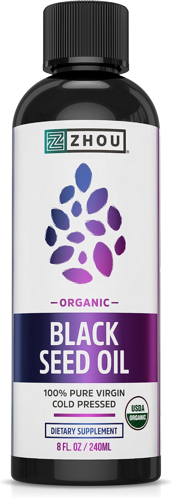 ZHOU Black Seed Oil Omega 3 6 9 + GuruNanda Whitening Mouthwash with Essential Oils - 20 Fl Oz