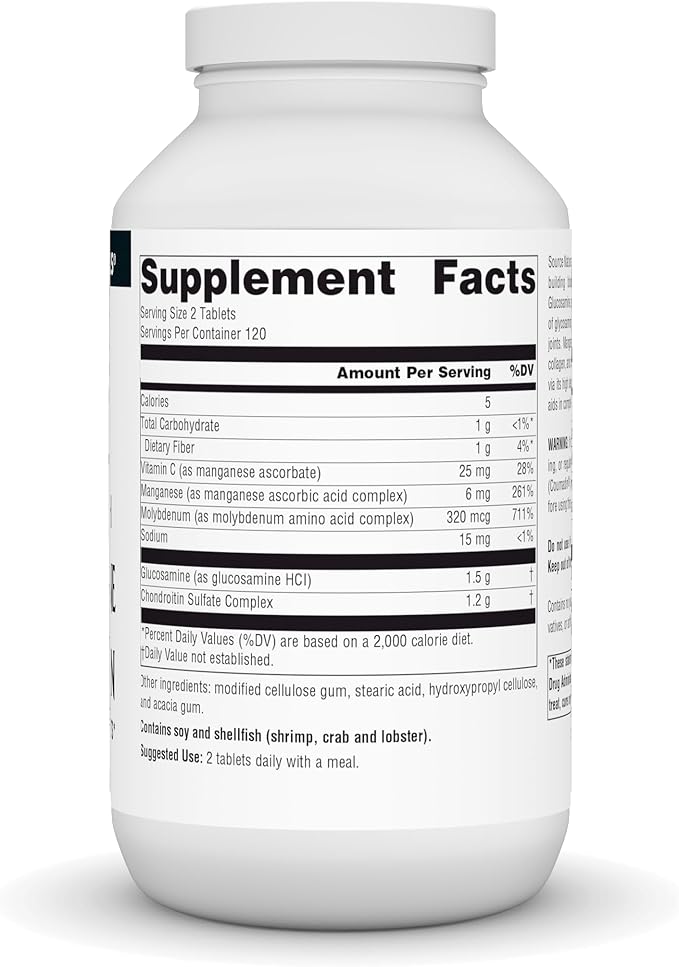Source Naturals Extra Strength Glucosamine Chondroitin Promotes Healthy Joints* 240 Tablets