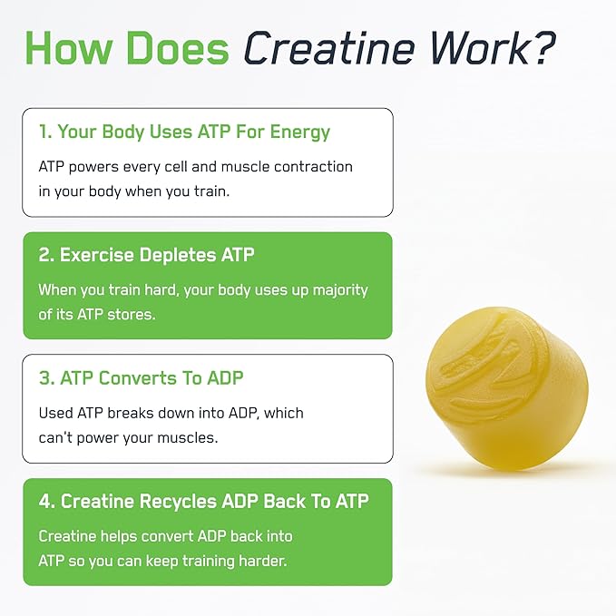 SteelFit Creapure Creatine Monohydrate Gummies for Men &amp Women Lemon Lime - Gym Workout Nutritional Supplements for Muscle Gain Brain Health &amp Strength Building Dietary Supplement 120 Gummi