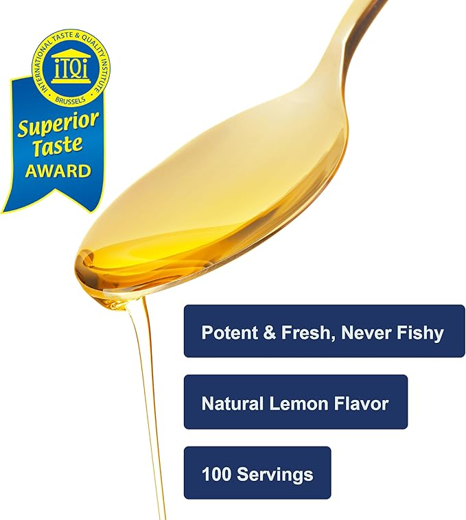 Carlson - Cod Liver Oil 1100 mg Omega-3s Plus Vitamins A &amp D3 Wild Caught Norwegian Arctic Sustainably Sourced Nordic Fish Oil Liquid Lemon 500 mL (16.9 Fl Oz)