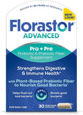 Florastor Advanced Pro+Pre Daily Probiotic and Prebiotic Supplement for Women and Men Boosts Good Bacteria Saccharomyces Boulardii CNCM I-745 (30 Capsules) (Pack of 1)