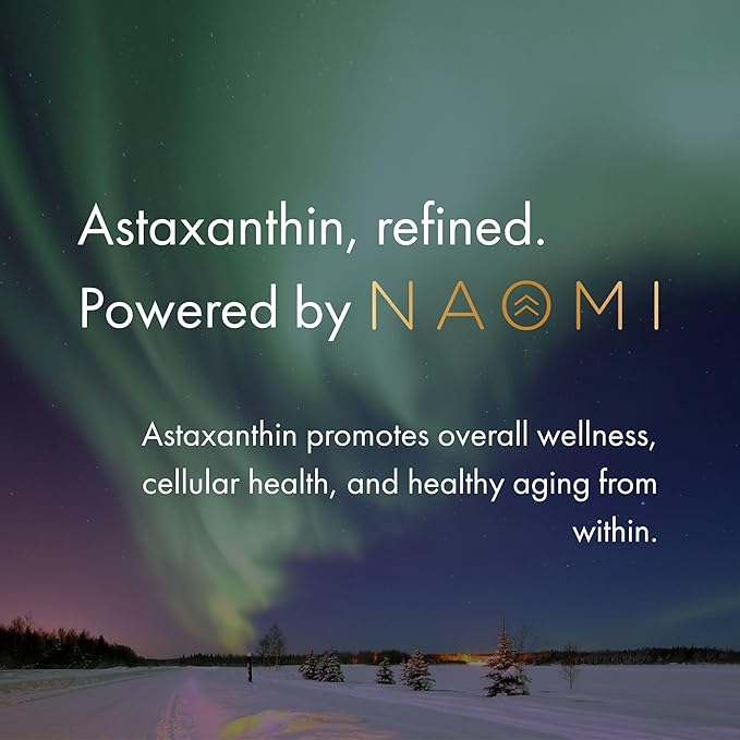 NAOMI Extra Strength Astaxanthin Supplement 12mg - 3X Potency Antioxidant for Skin Eye Joint and Brain Health - 30 Softgels Non-GMO