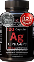 Alpha GPC Supplement &amp BioPerine for Hyper Absorption - 120 Count Alpha-GPC 600mg per Serving - Nootropics for Memory Focus Energy &amp Drive - Choline Supplements to Boost Acetylcholine Mad