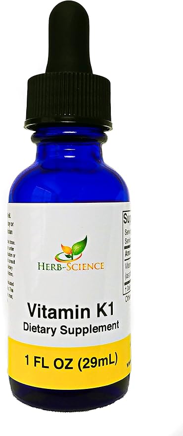 Vitamin K1 Drops - Pure Cold-Processed VIT K1 &amp Safflower Oil Supplement - Supports Blood Bone Skin Health - Drops for Oral &amp External Use - No Alcohol Vegan 1 Fl oz 36 Servings