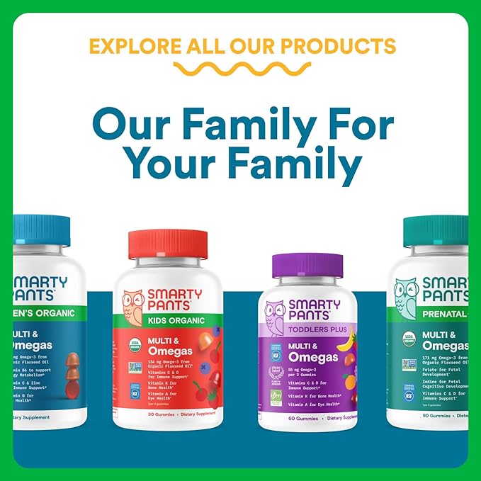SmartyPants Multivitamin for Men Organic Gummies: Methylfolate Omega 3 (ALA) Vitamin D3 C Vitamin B12 B6 A K &amp Zinc for Immune Support Biotin Vegetarian 120 Gummies (30 Day Supply)