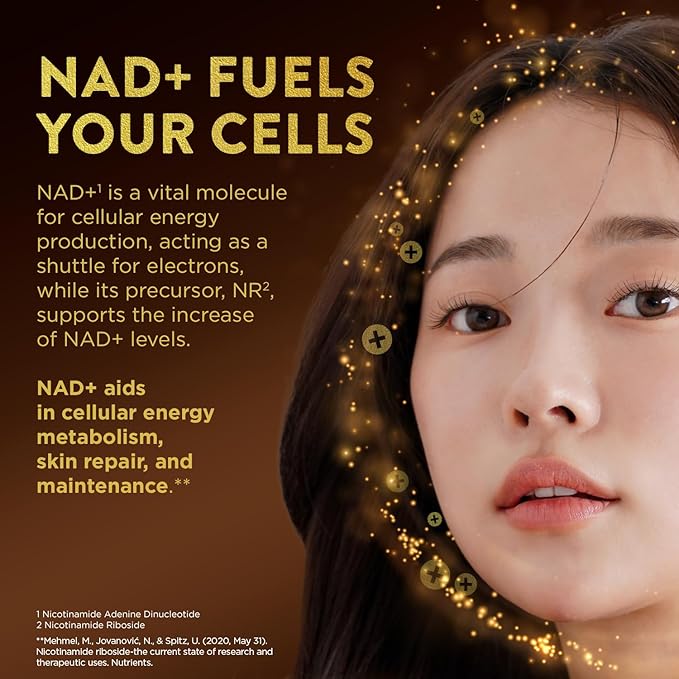 Swisse Plus NAD+ Beauty Restore | Clinically Tested Ingredients | NAD+ Supplement for Men &amp Women | Supports Collagen Formation Skin Elasticity &amp Anti-Aging Supplement | 30 Capsules
