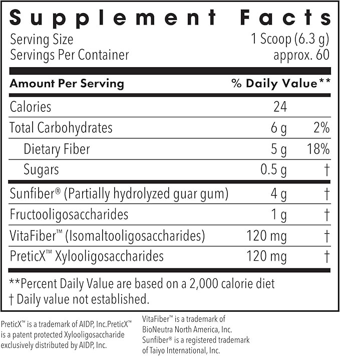 Metabolic Maintenance BioMaintenance Prebiotic + Fiber Powder - Supports Gut Health &amp Immune Function - Pure Easy Add-in with No Sweeteners or Fillers (378g / 60 Servings)