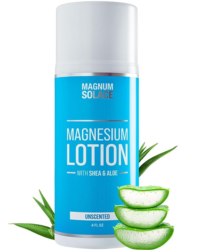 Magnum Solace Magnesium Lotion with Aloe &amp Shea – Apply to Legs – Alternative to Topical Magnesium Cream