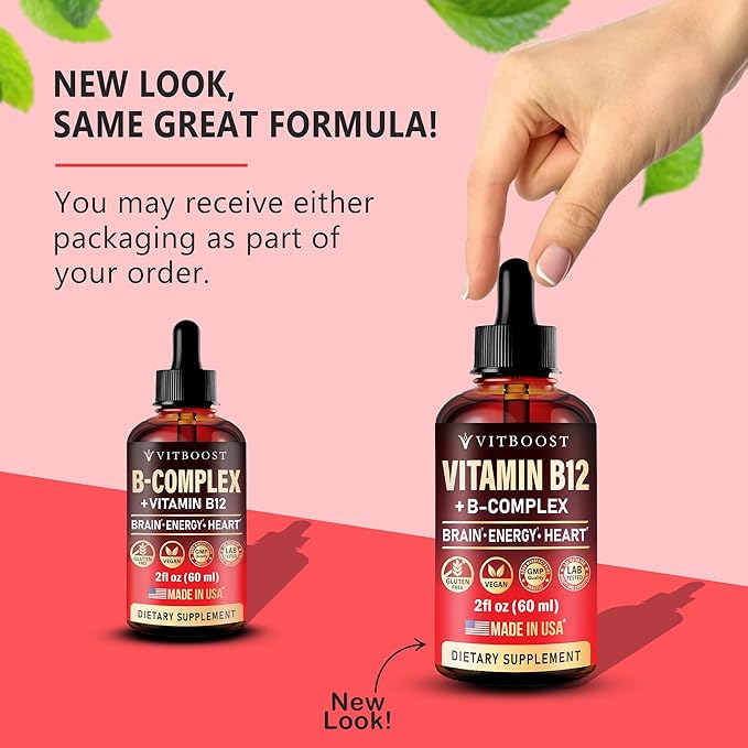 2 Pack Vitamin B Complex 20000 mcg - Vitamin B12 Sublingual Methylcobalamin Extra Strength Raspberry Liquid Drops for Women and Men - USA Made B1 B2 B3 B5B6 Biotin Folic Acid | 4fl oz (120ml)