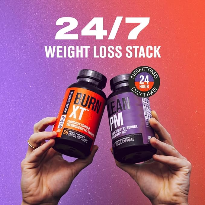 Burn-XT Thermogenic Fat Burner Lean PM Nighttime Fat Burner &amp Sleep Aid Lean-XT Caffeine Free Fat Burner