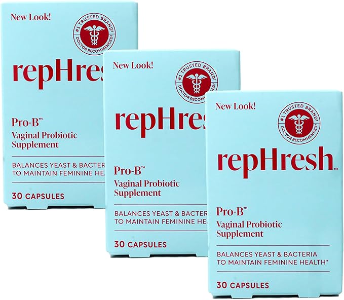 RepHresh Pro-B Probiotic Feminine Supplement Capsules (Pack of 3)