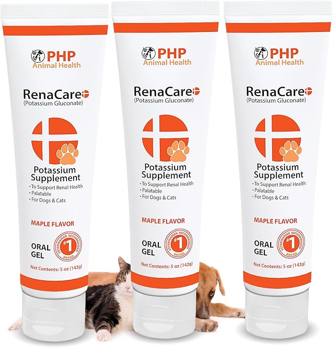 RenaCare K is for Renal K (Potassium Gluconate) Potassium Supplement Gel for Dogs and Cats (15 oz) with Maple Flavor (Made in U.S.A)