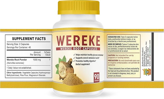 Wereke – Wereke Root Capsules. Guereque. Set of 2 Bottles. for Rheumatism Gastritis and as a Natural Anti-inflammatory.
