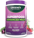 Greens+ Advanced Multi Wild Berry Superfood Powder Organic Blend Vegan Non-GMO Soy-Free Dairy-Free Gluten-Free Dietary Supplement with Vitamins &amp Minerals 9.4 oz