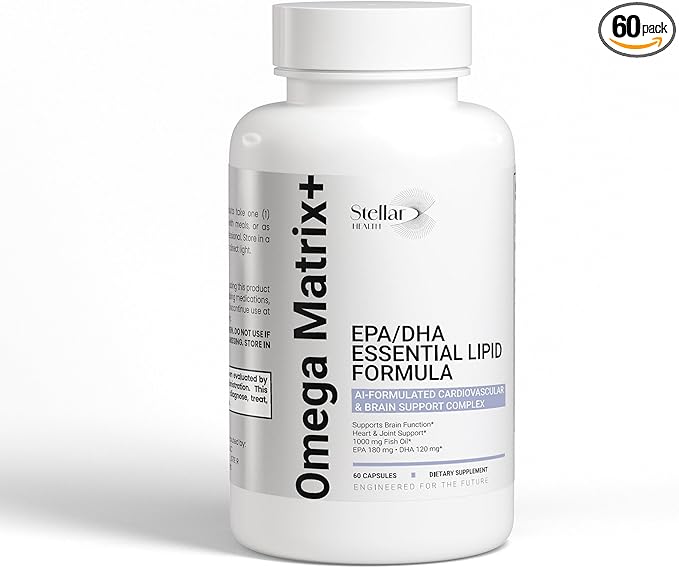 Omega Matrix+ Omega 3 Fish Oil Supplement 1000mg EPA DHA Omega 3 Fish Oil Omega 3 Supplements Brain Supplement Heart &amp Joint Support 100 Softgels