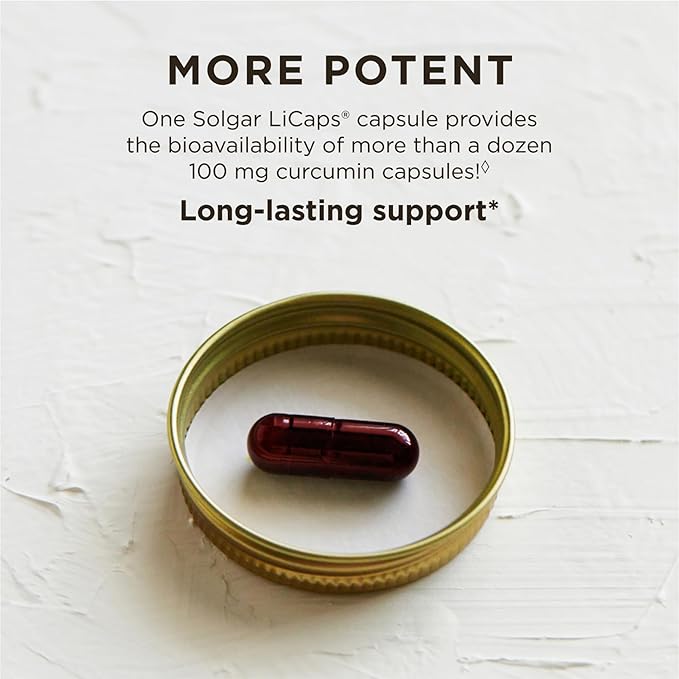 Solgar Full Spectrum Curcumin - 60 LiCaps Pack of 3 - Superior Absorption - Brain Joint &amp Immune Health - Non-GMO Vegan Gluten Free Dairy Free - 180 Total Servings