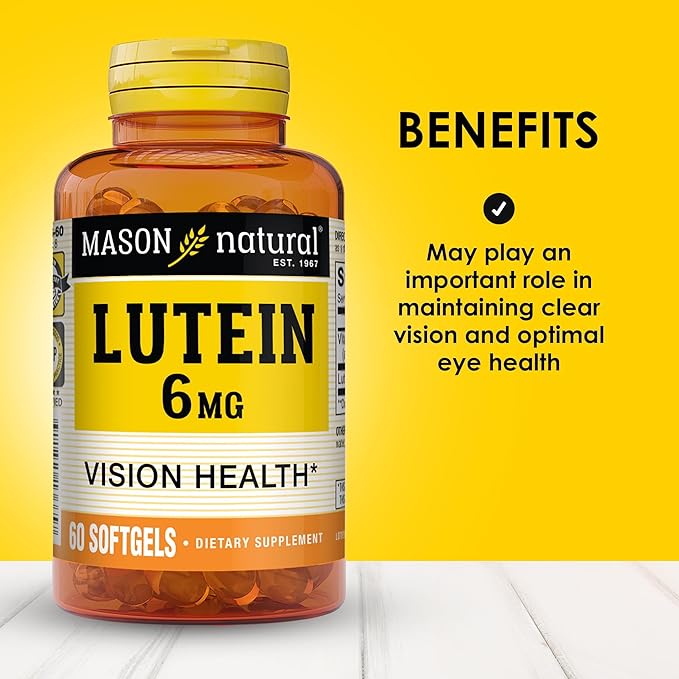 MASON NATURAL Lutein 6 mg with Vitamin E 6 Month Supply Healthy Vision &amp Eye Function Supports Normal Eye Health Pack of 3