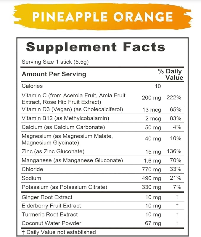 REDMOND Re-Lyte Immunity Multivitamin Supplement Mix (Pinapple Orange)