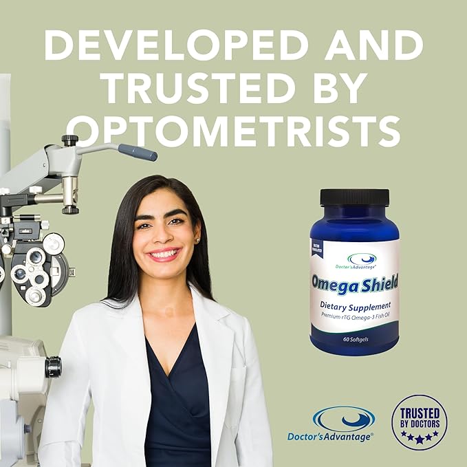 Doctor's Advantage Omega Shield Supplement - 60 Softgels 30-Day Supply - Premium Mercury-Free Triglyceride Omega 3 Fish Oil for Optimal Heart and Eye Health