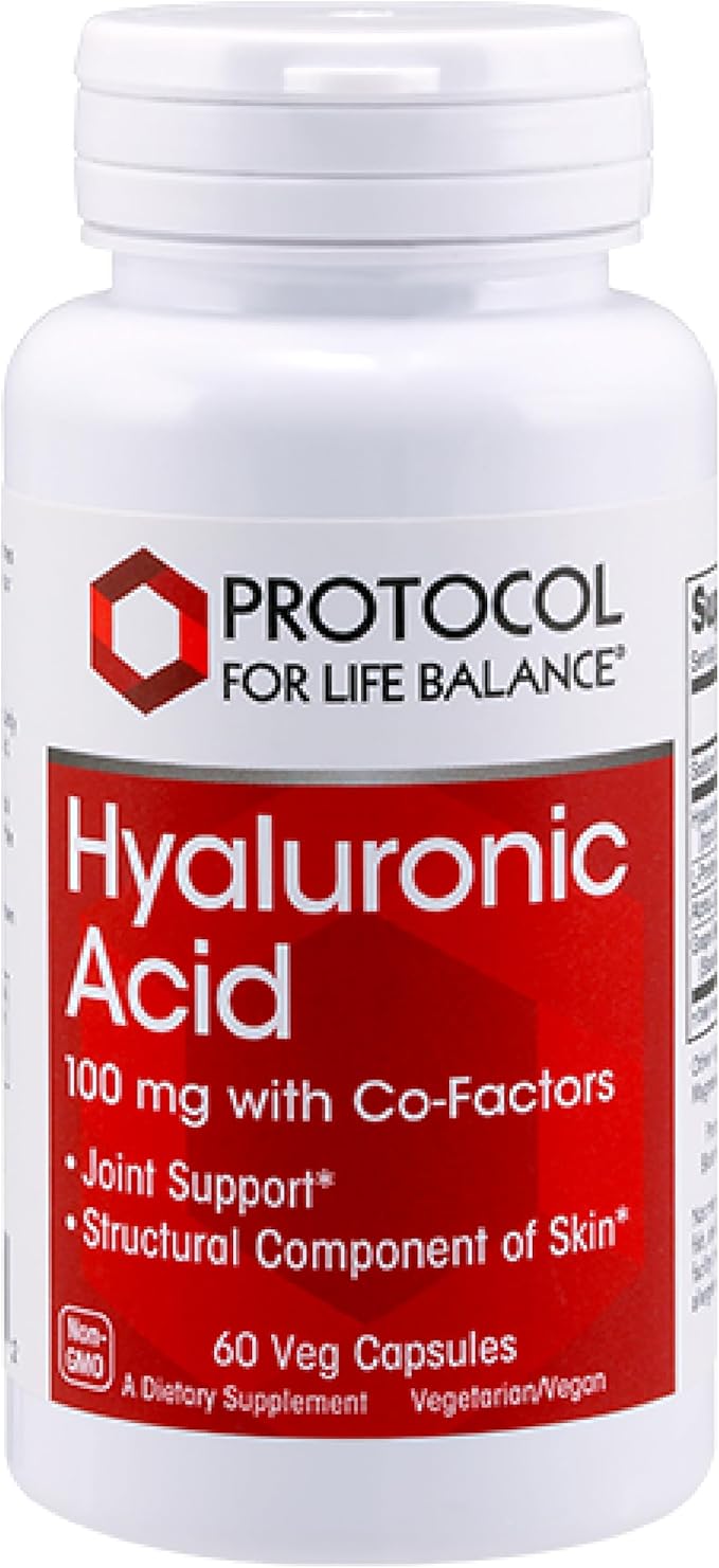 PROTOCOL FOR LIFE BALANCE Hyaluronic Acid - 100mg Hyaluronic Acid - Skin &amp Joint Support - Eye Support Supplement - Non-GMO &amp Kosher - 60 Veg Caps
